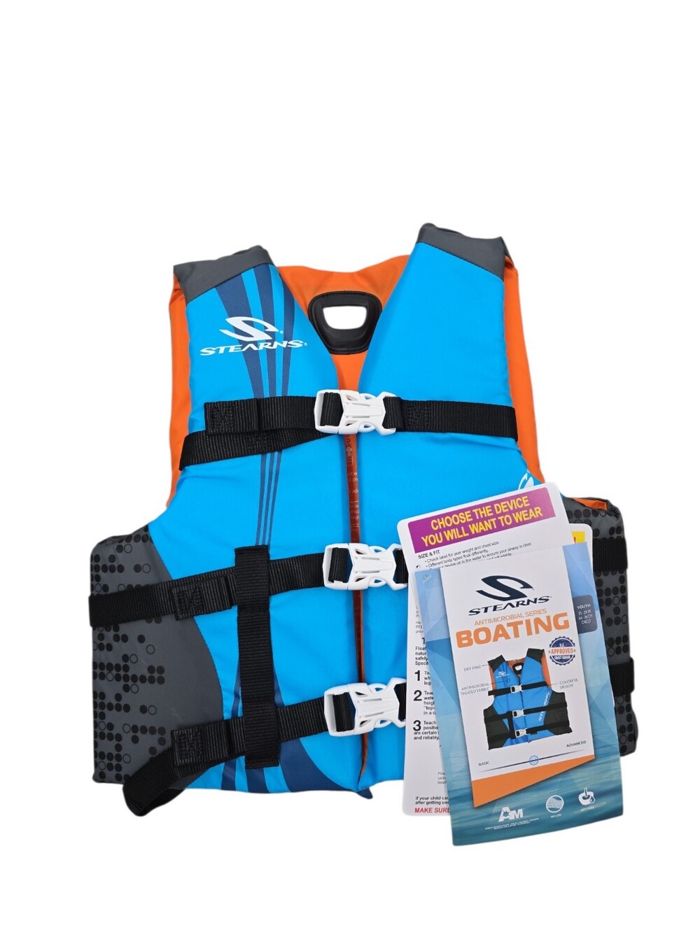 Stearns Youth Life Jacket 50-90 lbs USCG Approved Boating Vest NWT